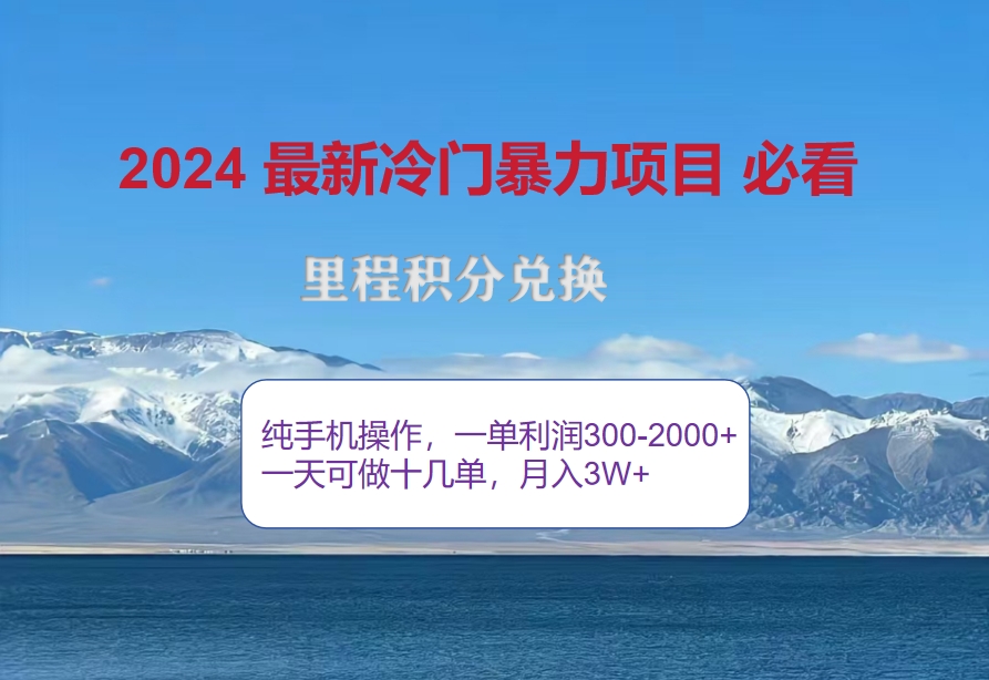 （12856期）2024惊爆冷门暴利！出行高峰来袭，里程积分，高爆发期，一单300+—2000…-云库资源