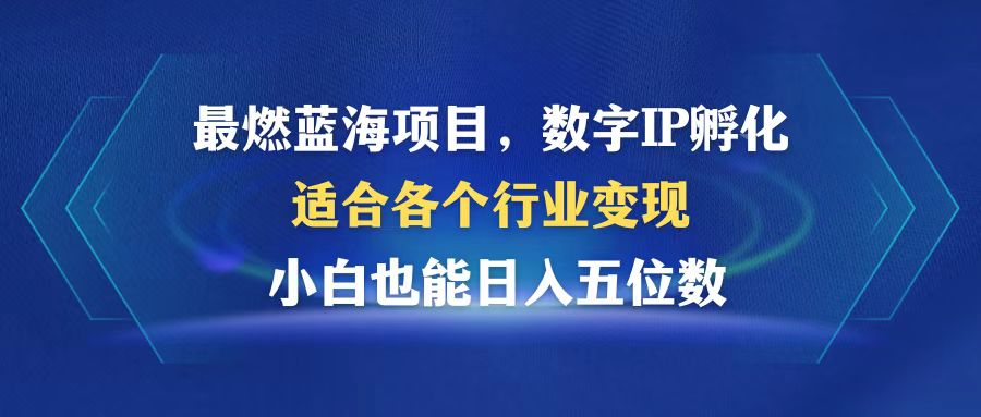 （12941期）最燃蓝海项目  数字IP孵化  适合各个行业变现  小白也能日入5位数-云库资源