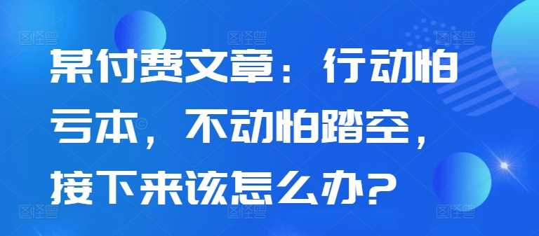 某付费文章：行动怕亏本，不动怕踏空，接下来该怎么办?-云库资源