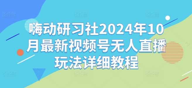 嗨动研习社2024年10月最新视频号无人直播玩法详细教程-云库资源