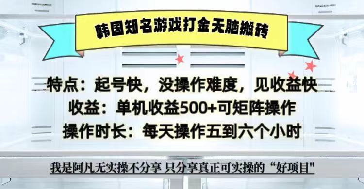 全网首发海外知名游戏打金无脑搬砖单机收益500+  即做！即赚！当天见收益！-云库资源