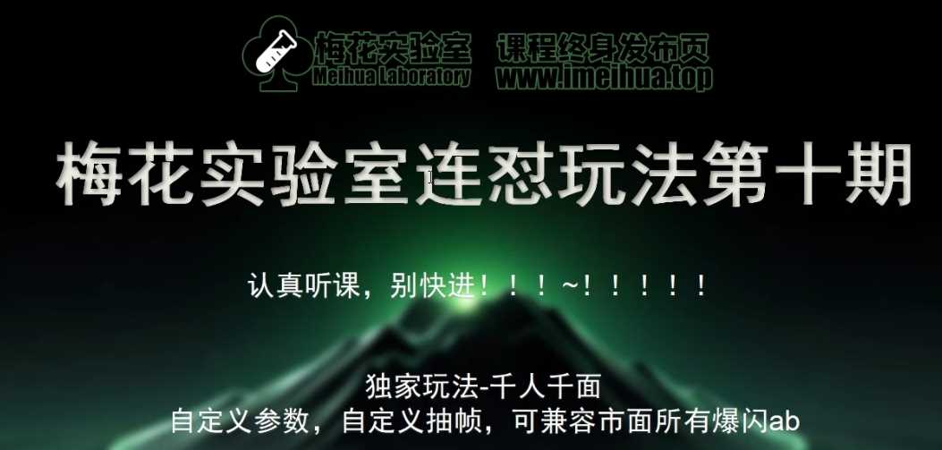 梅花实验室社群专享课视频号连怼玩法第十期课程+第二部分-FF助手全新高自由万能爆闪AB处理-云库资源