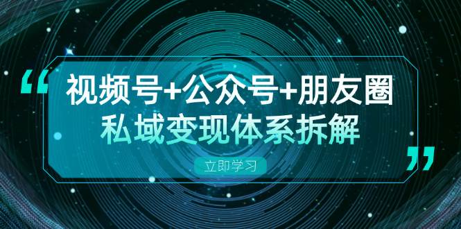 （13174期）视频号+公众号+朋友圈私域变现体系拆解，全体平台流量枯竭下的应对策略-云库资源