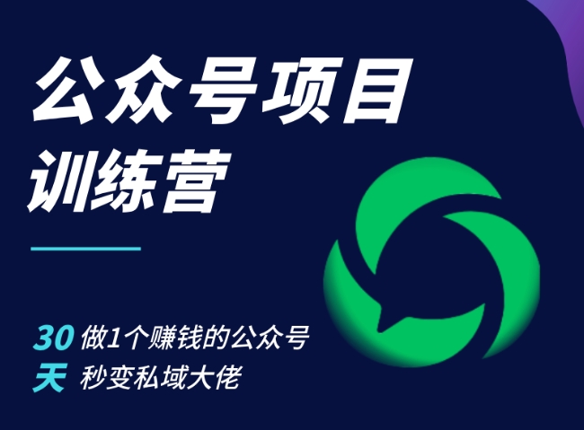 公众号项目训练营，30天做1个赚钱的公众号，秒变私域大佬-云库资源
