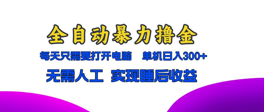 （13186期）全自动暴力撸金，只需要打开电脑，单机日入300+无需人工，实现睡后收益-云库资源