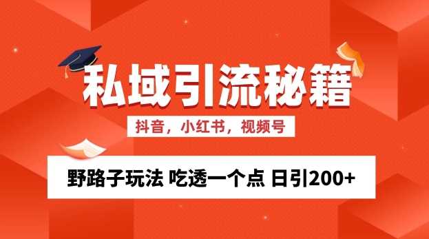 私域流量的精准化获客方法 野路子玩法 吃透一个点 日引200+ 【揭秘】-云库资源