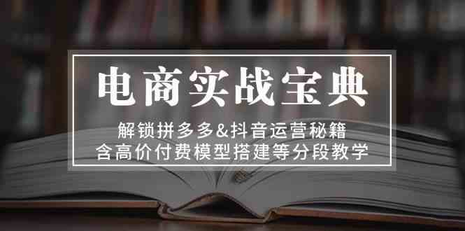 电商实战宝典：解锁拼多多&抖音运营秘籍，含高价付费模型搭建等分段教学-云库资源