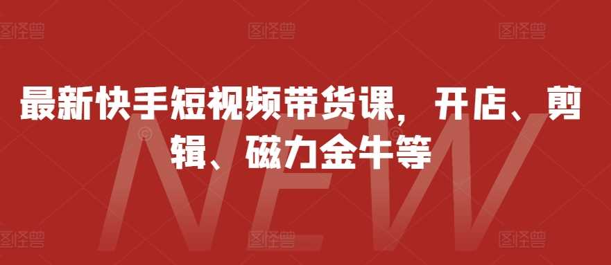 最新快手短视频带货课，开店、剪辑、磁力金牛等-云库资源
