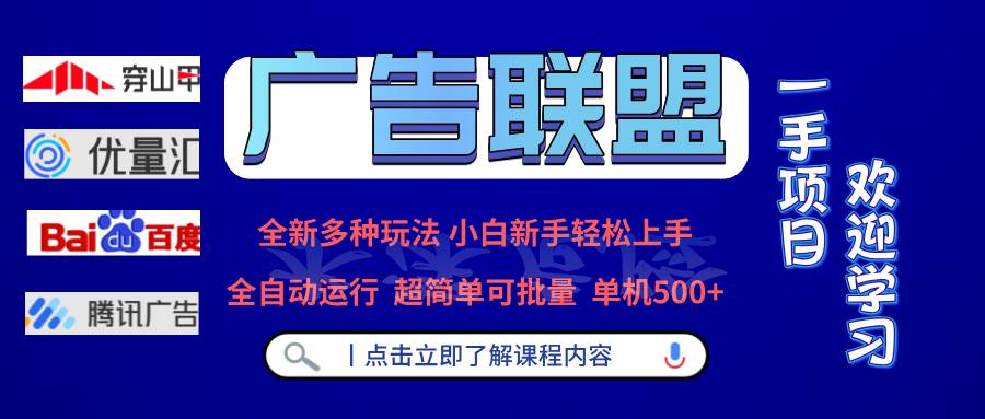 （13258期）广告联盟 全新多种玩法 单机500+  全自动运行  可批量运行-云库资源