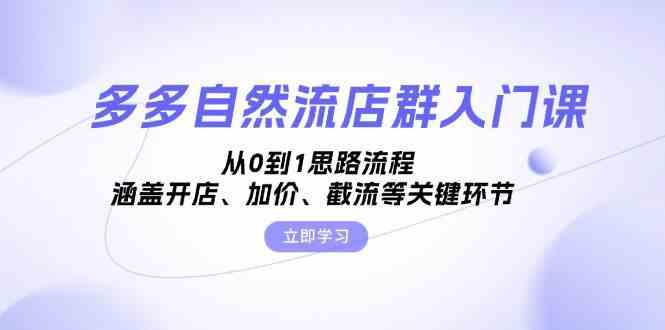多多自然流店群入门课，从0到1思路流程，涵盖开店、加价、截流等关键环节-云库资源