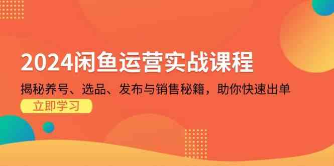2024闲鱼运营实战课程：揭秘养号、选品、发布与销售秘籍，助你快速出单-云库资源
