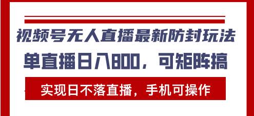 （13377期）视频号无人直播最新防封玩法，实现日不落直播，手机可操作，单直播日入…-云库资源