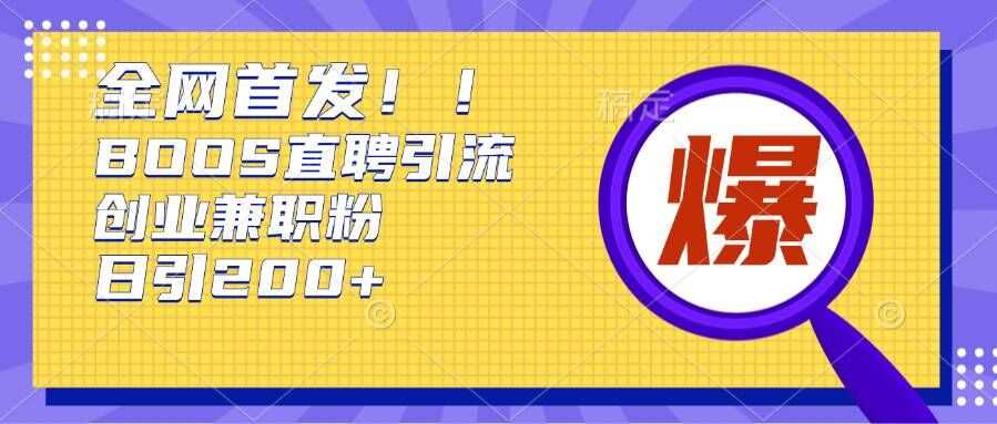 通过Boss直聘，每天轻松钓到200+多条创业大鱼的秘籍【揭秘】-云库资源