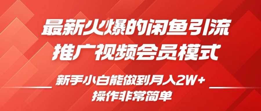 闲鱼引流推广影视会员，0成本就可以操作，新手小白月入过W+【揭秘】-云库资源