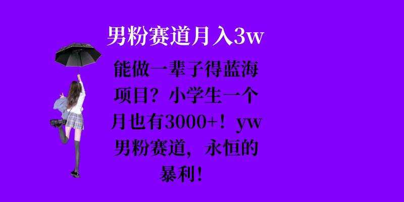 能做一辈子的蓝海项目？小学生一个月也有3000+，yw男粉赛道，永恒的暴利-云库资源