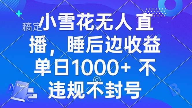 （13491期）小雪花无人直播 睡后收益单日1000+ 零粉丝新号开播 不违规 看完就会-云库资源