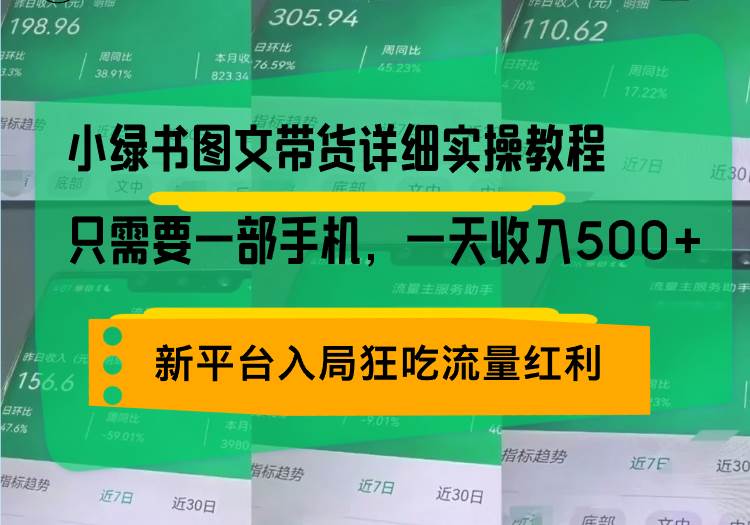 （13509期）小绿书图文带货详细实操教程，只需要一部手机，一天收入500+，轻松变现-云库资源