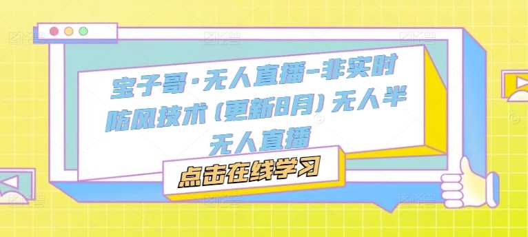 宝子哥·无人直播-非实时防风技术(更新11月)无人半无人直播-云库资源