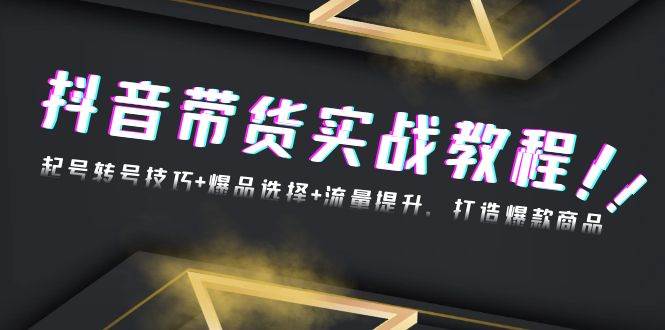 （13526期）抖音带货实战教程：起号转号技巧+爆品选择+流量提升，打造爆款商品-云库资源