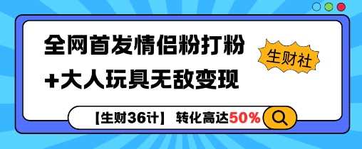 【生财36计】全网首发情侣粉打粉+大人玩具无敌变现-云库资源