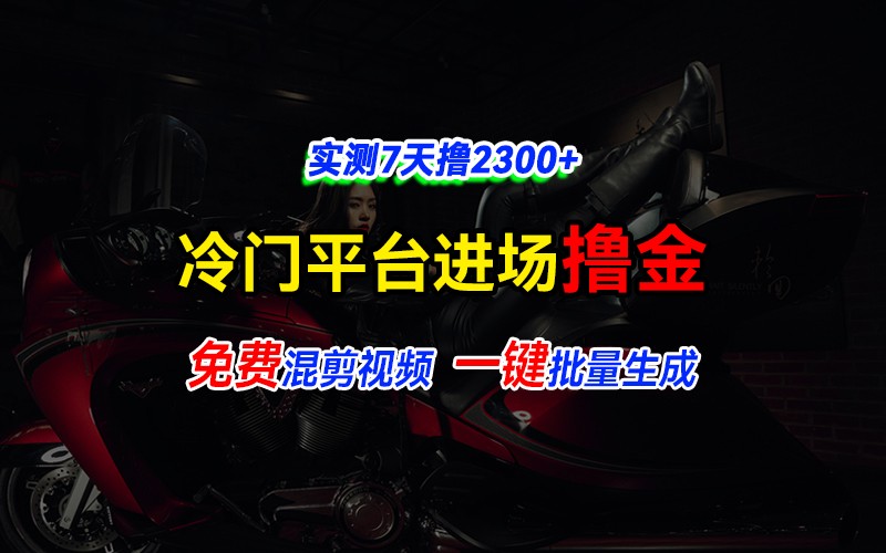 全新冷门平台vivo视频，快速免费进场搞米，通过混剪视频一键批量生成，实测7天撸2300+-云库资源
