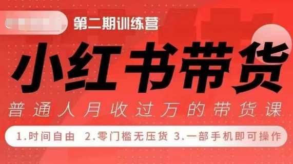 小Red书带货42天训练营 2.0版，宝妈+自由职+上班族+大学生，提高副业收入的大红利项目-云库资源