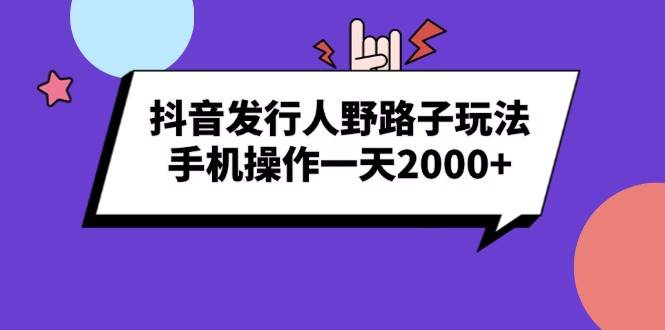 （13657期）抖音发行人野路子玩法，手机操作一天2000+-云库资源