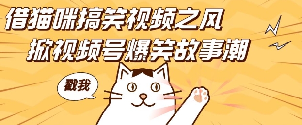 借猫咪搞笑视频之风，掀视频号爆笑故事潮，轻松日入四位数，无门槛快速入门!-云库资源