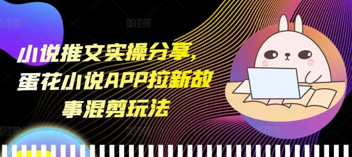 小说推文实操分享，蛋花小说APP拉新故事混剪玩法-云库资源