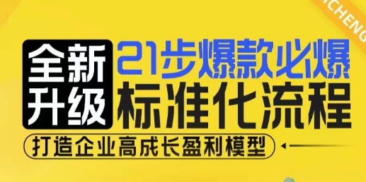21步爆款必爆标准化流程，全新升级，打造企业高成长盈利模型-云库资源