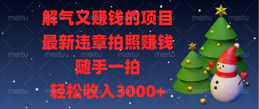 （13686期）解气又赚钱的项目，最新违章拍照赚钱，随手一拍，轻松收入3000+-云库资源