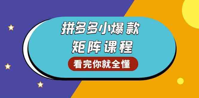 拼多多爆款矩阵课程：教你测出店铺爆款，优化销量，提升GMV，打造爆款群-云库资源