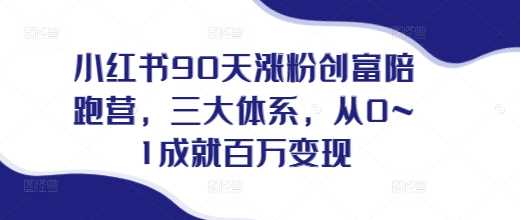 小红书90天涨粉创富陪跑营，​三大体系，从0~1成就百万变现，做小红书的最后一站-云库资源