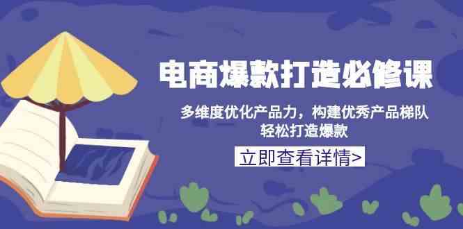 电商爆款打造必修课：多维度优化产品力，构建优秀产品梯队，轻松打造爆款-云库资源