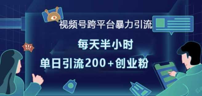 视频号跨平台暴力引流，每天半小时，单日引流200+精准创业粉-云库资源