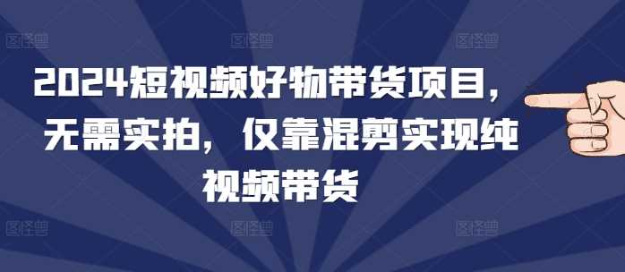 2024短视频好物带货项目，无需实拍，仅靠混剪实现纯视频带货-云库资源