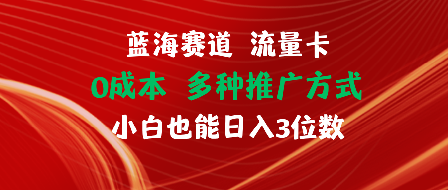【站长实操】蓝海赛道 流量卡 0成本 小白也能日入三位数-云库资源