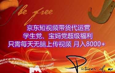 京东短视频带货代运营，学生党、宝妈党超级福利，只需每天无脑上传视频，月入8000+【仅揭秘】-云库资源