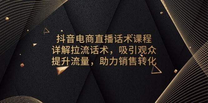 （13846期）抖音电商直播话术课程，详解拉流话术，吸引观众，提升流量，助力销售转化-云库资源
