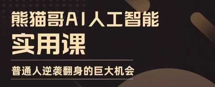 AI人工智能实用课，实在实用实战，普通人逆袭翻身的巨大机会-云库资源