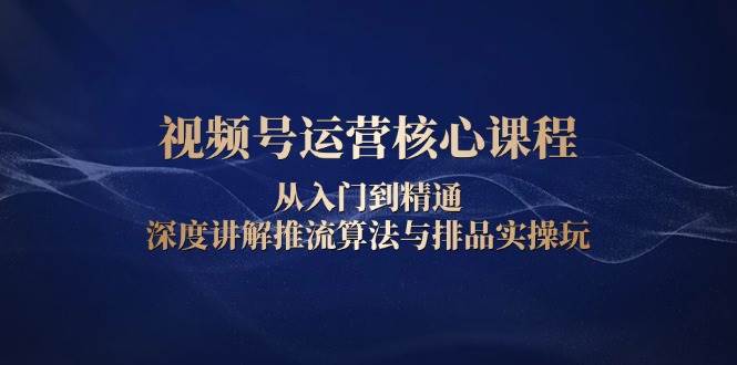 （13863期）视频号运营核心课程，从入门到精通，深度讲解推流算法与排品实操玩-云库资源