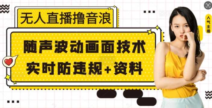 无人直播撸音浪+随声波动画面技术+实时防违规+资料【揭秘】-云库资源