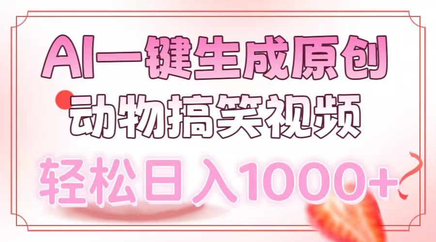 （13884期）AI一键生成原创动物搞笑视频，轻松日入1000+-云库资源