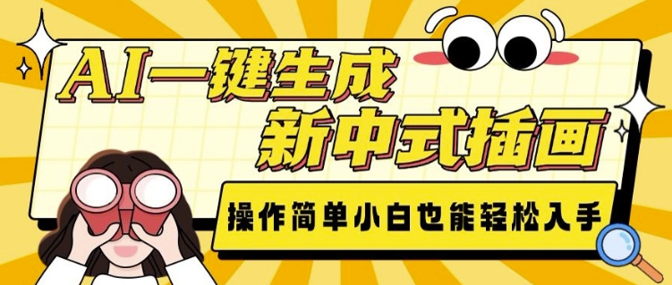 AI一键生成新中式插画， 操作简单，小白也能轻松入手-云库资源