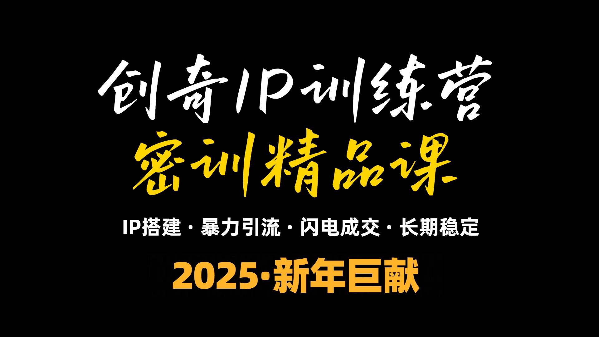 （13898期）2025年“知识付费IP训练营”小白避坑年赚百万，暴力引流，闪电成交-云库资源