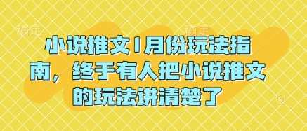 小说推文1月份玩法指南，终于有人把小说推文的玩法讲清楚了!-云库资源