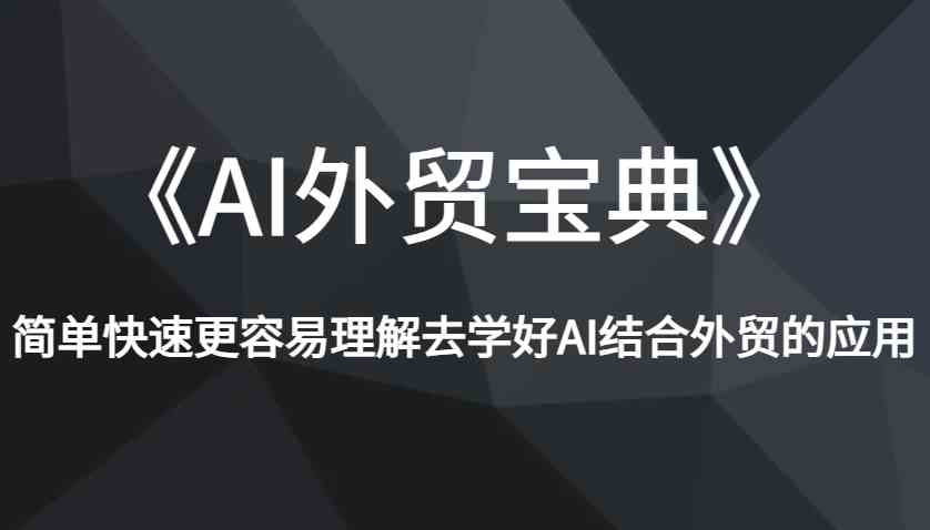 《AI外贸宝典》简单快速更容易理解去学好AI结合外贸的应用-云库资源