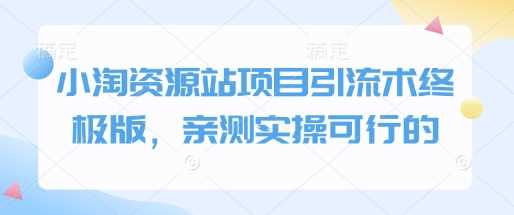 小淘资源站项目引流术终极版，亲测实操可行的-云库资源