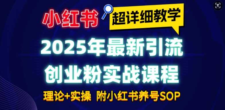 2025年最新小红书引流创业粉实战课程【超详细教学】小白轻松上手，月入1W+，附小红书养号SOP-云库资源