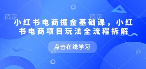 小红书电商掘金课，小红书电商项目玩法全流程拆解-云库资源